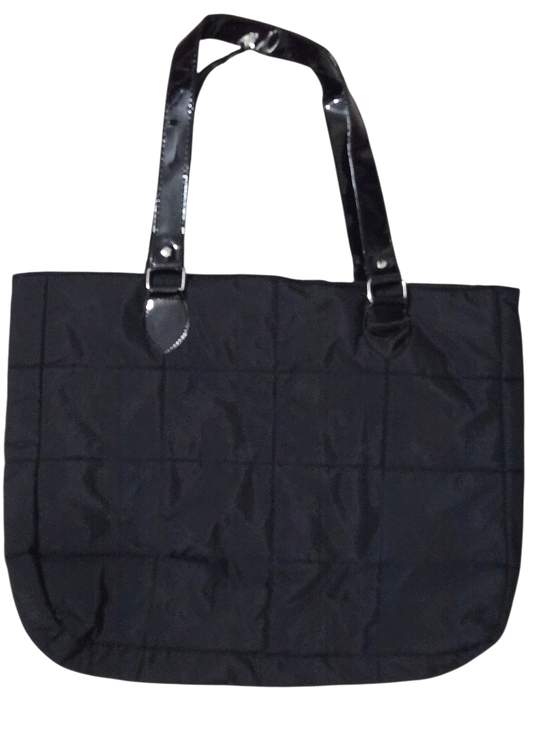 YANKEE CANDLE Black Quilted Classic Chic Tote Bag with Patent Straps - Picture 2 of 7